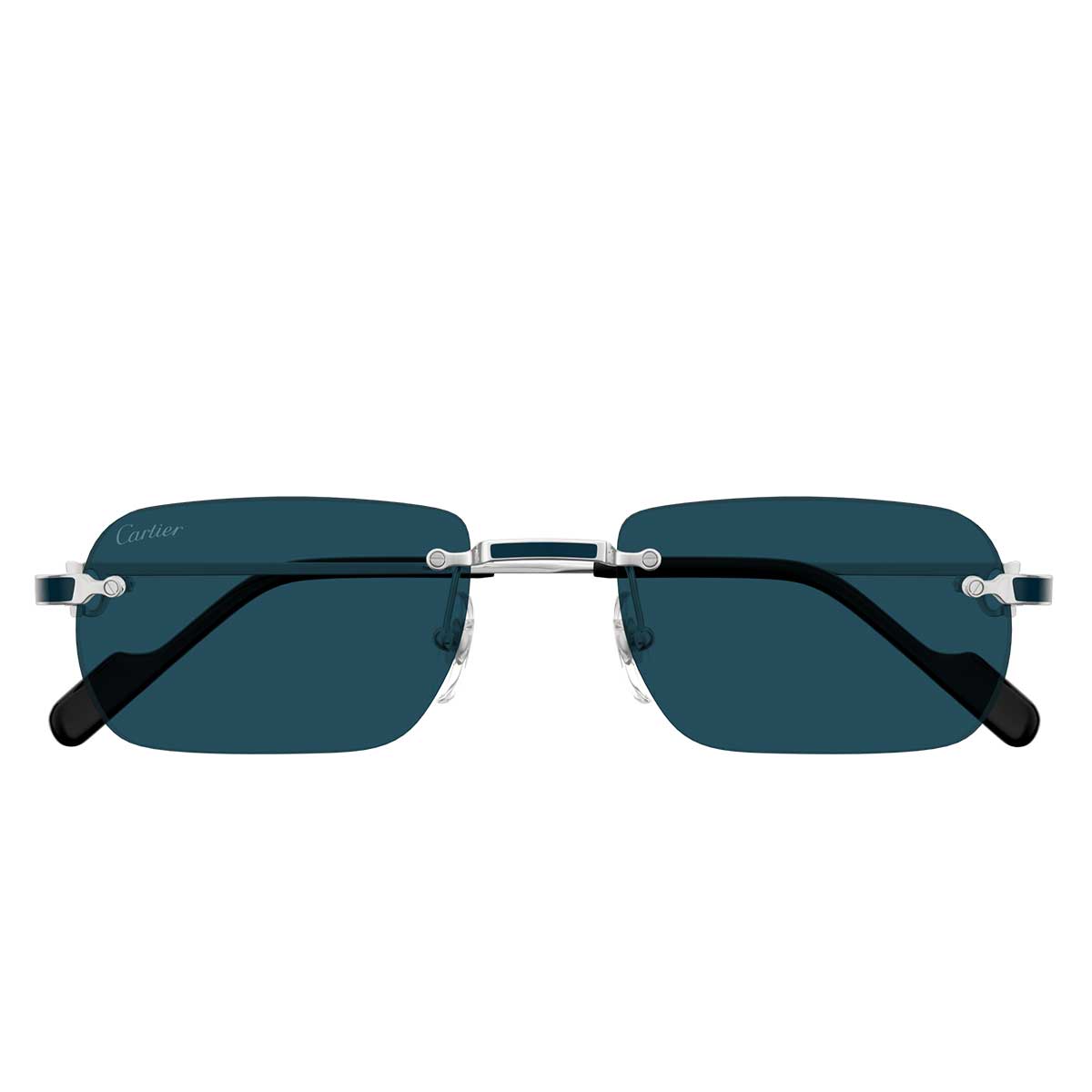 Cartier Occhiali da Sole CT0498S 004 Argento/Blu Uomo