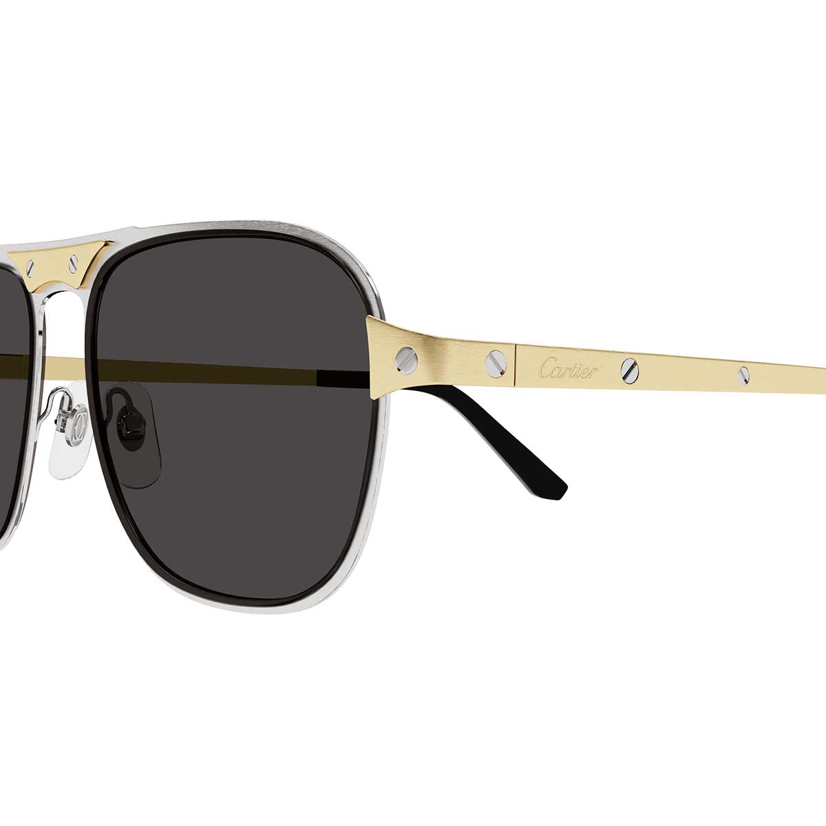 Cartier Occhiali da Sole CT0532S 001 ArgentoOro/Grigio Uomo 3