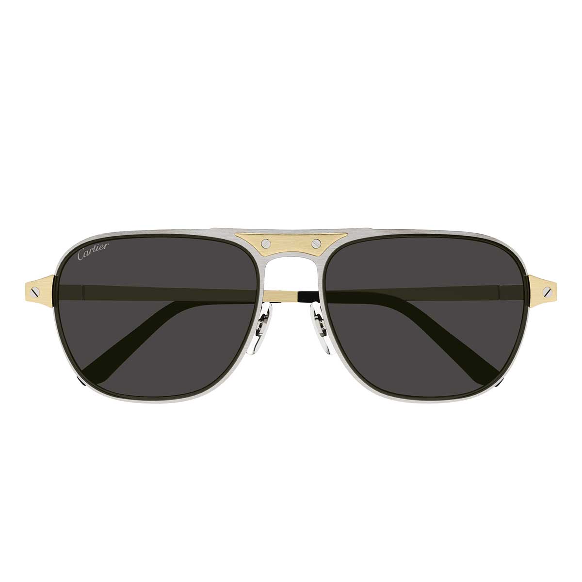 Cartier Occhiali da Sole CT0532S 001 ArgentoOro/Grigio Uomo