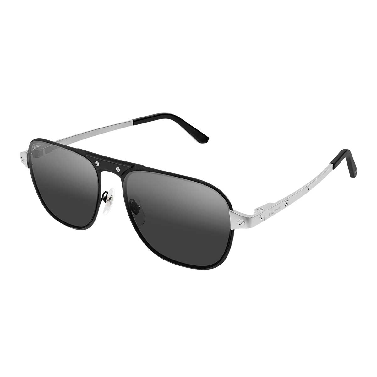 Cartier Occhiali da Sole CT0532S 007 NeroArgento/Grigio Uomo 2