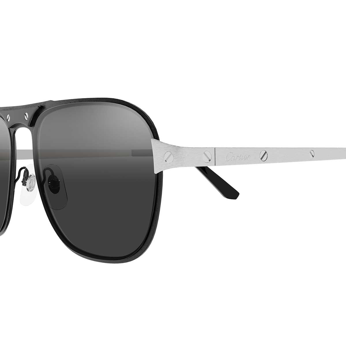Cartier Occhiali da Sole CT0532S 007 NeroArgento/Grigio Uomo 3