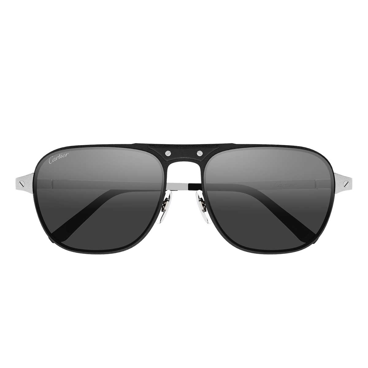 Cartier Occhiali da Sole CT0532S 007 NeroArgento/Grigio Uomo