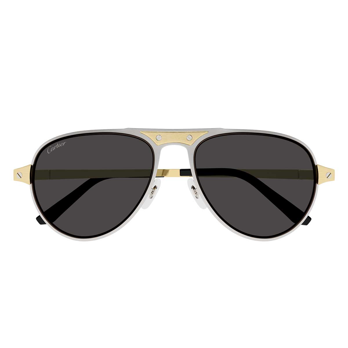Cartier Occhiali da Sole CT0533S 001 ArgentoOro/Grigio Uomo