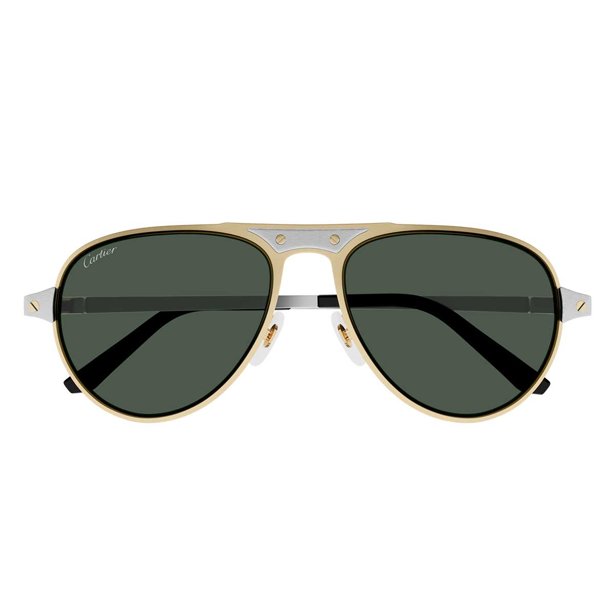 Cartier Occhiali da Sole CT0533S 002 OroArgento/Verde Uomo