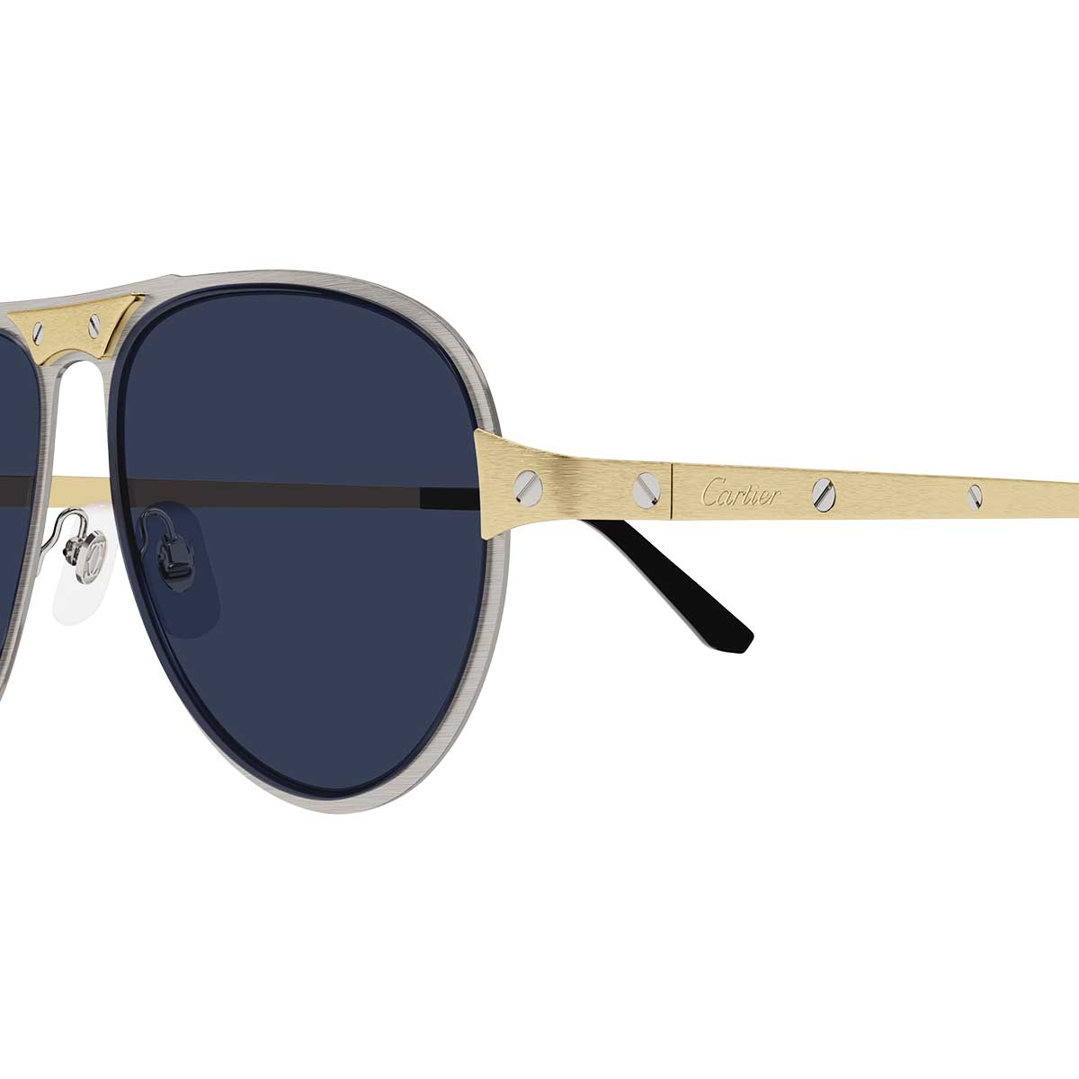 Cartier Occhiali da Sole CT0533S 003 ArgentoOro/Blu Uomo 3