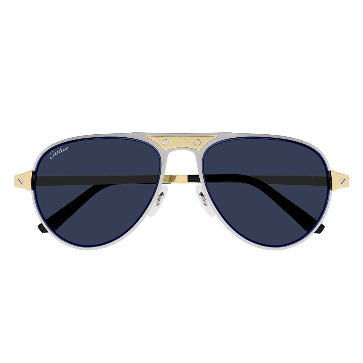 Cartier Occhiali da Sole CT0533S 003 ArgentoOro/Blu Uomo