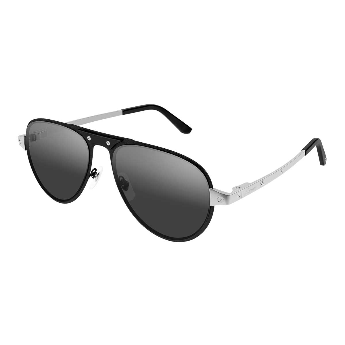 Cartier Occhiali da Sole CT0533S 005 NeroArgento/Grigio Uomo 2