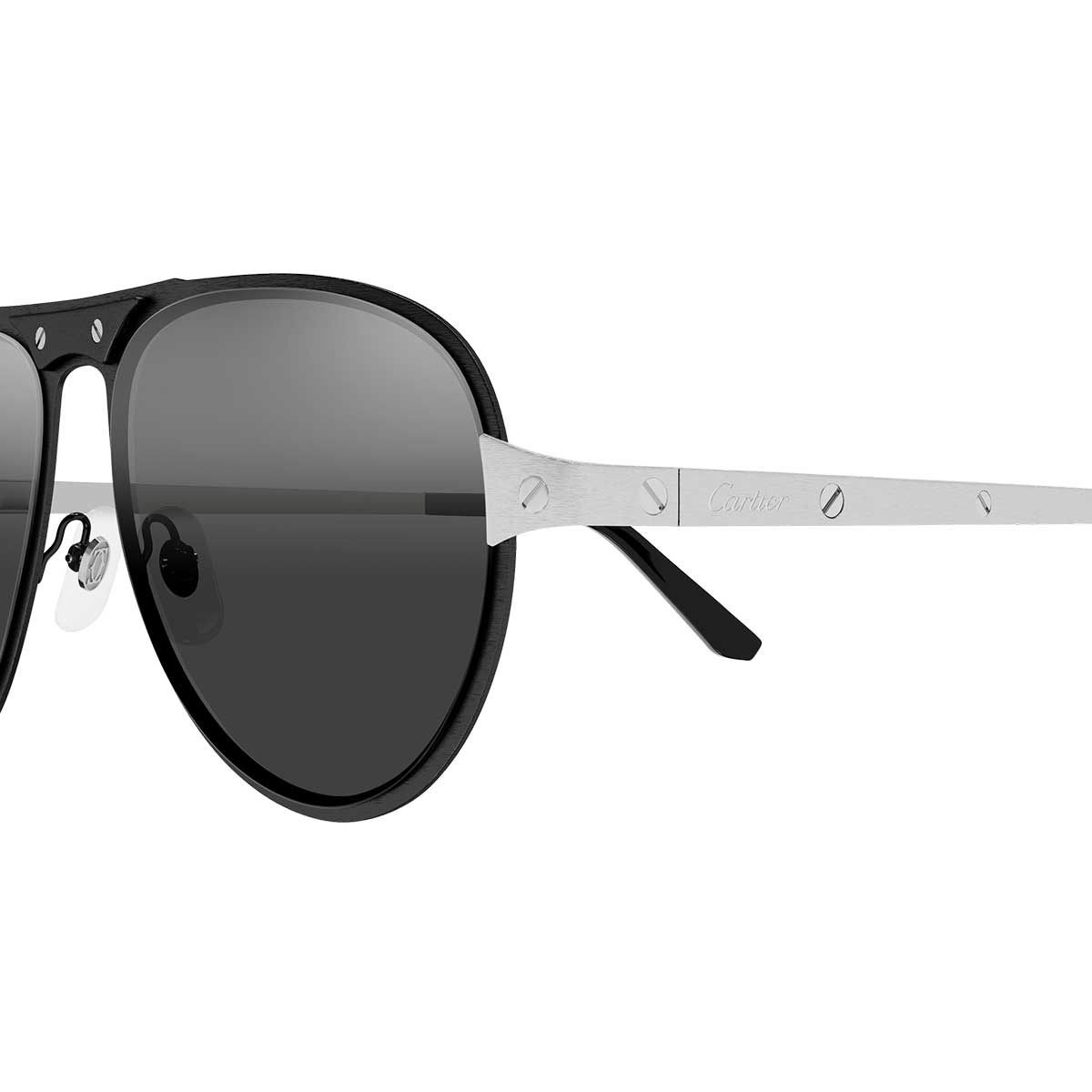 Cartier Occhiali da Sole CT0533S 005 NeroArgento/Grigio Uomo 3