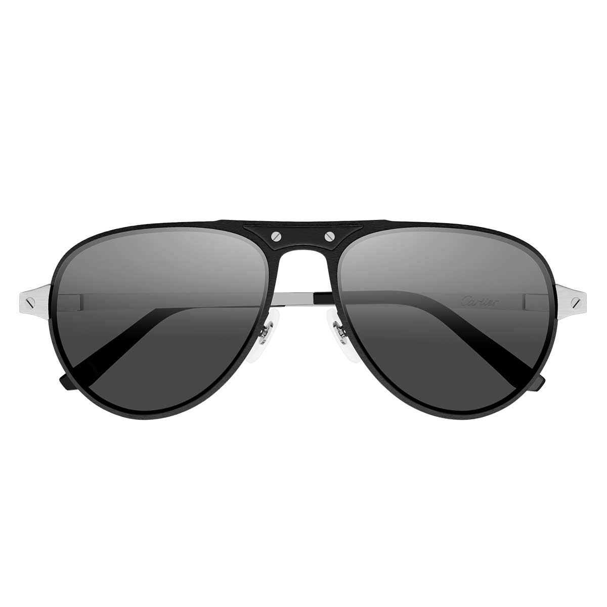 Cartier Occhiali da Sole CT0533S 005 NeroArgento/Grigio Uomo