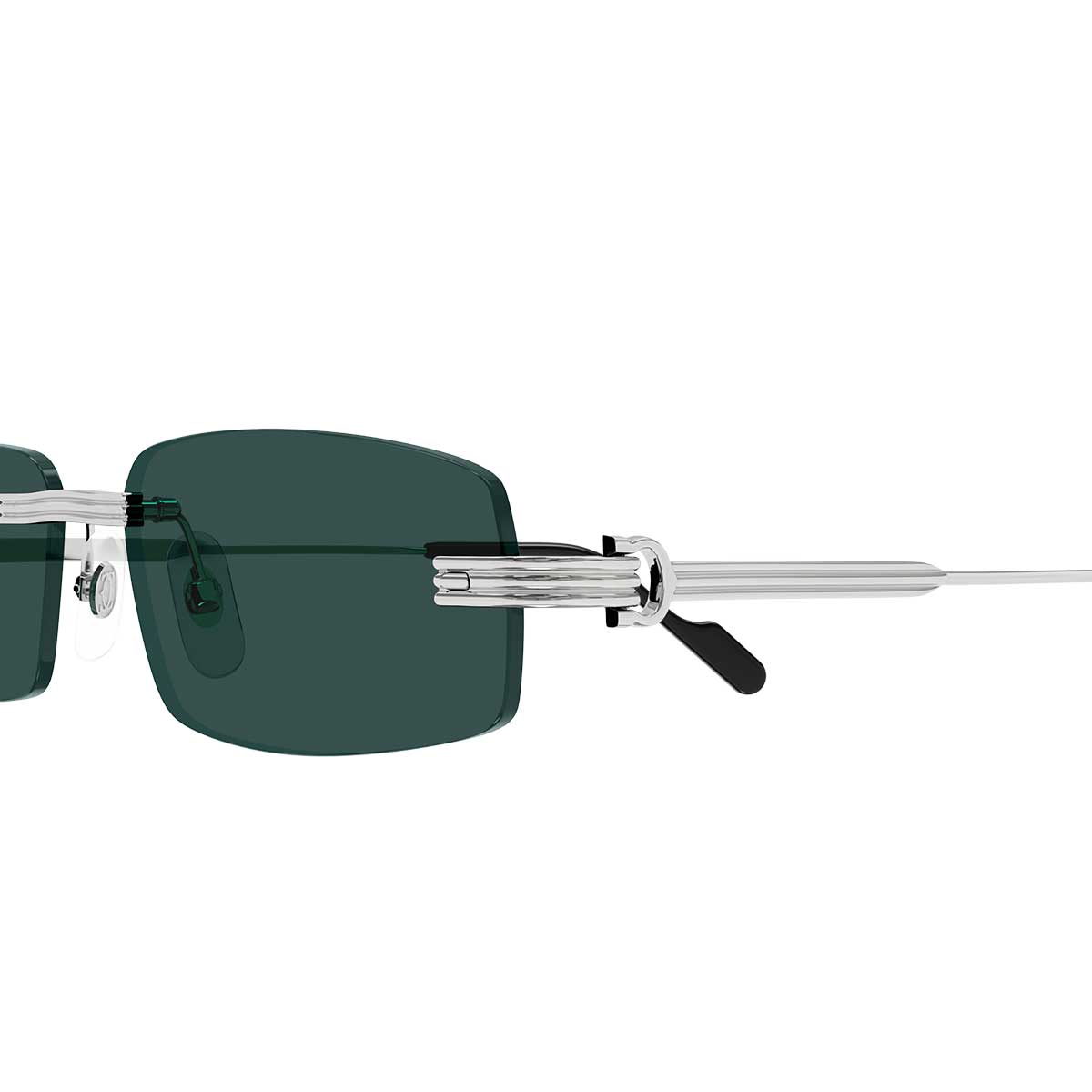 Cartier Occhiali da Sole CT0535S 002 Argento/Verde Uomo 3