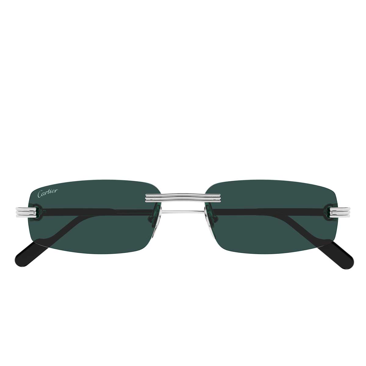 Cartier Occhiali da Sole CT0535S 002 Argento/Verde Uomo