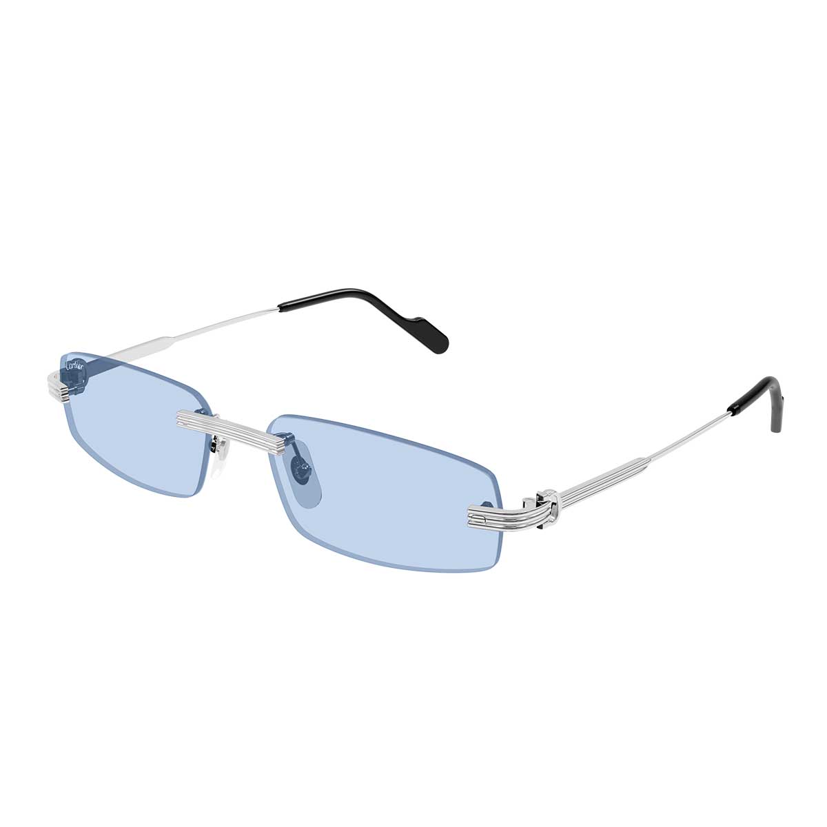 Cartier Occhiali da Sole CT0535S 005 Argento/Azzurro Uomo 2