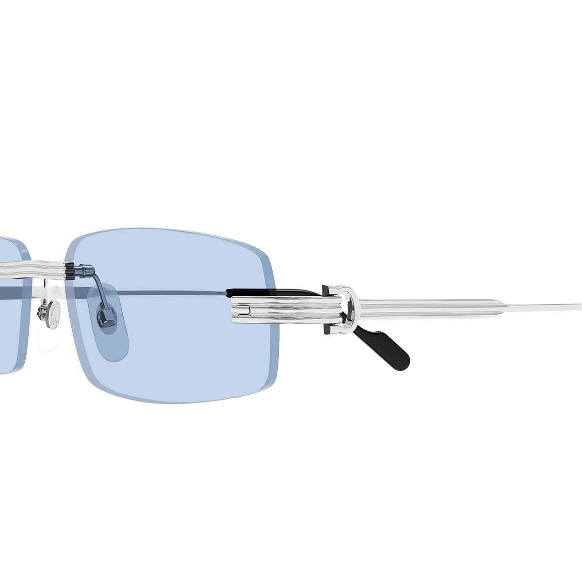 Cartier Occhiali da Sole CT0535S 005 Argento/Azzurro Uomo 3