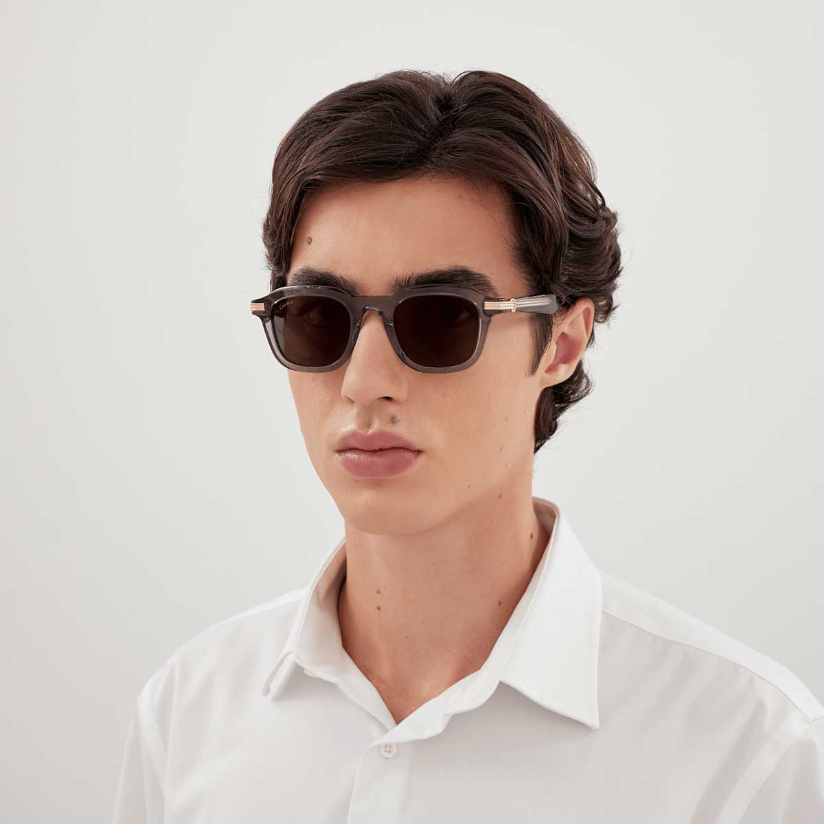 Cartier Occhiali da Sole CT0536S 003 Grigio/Grigio Uomo 4
