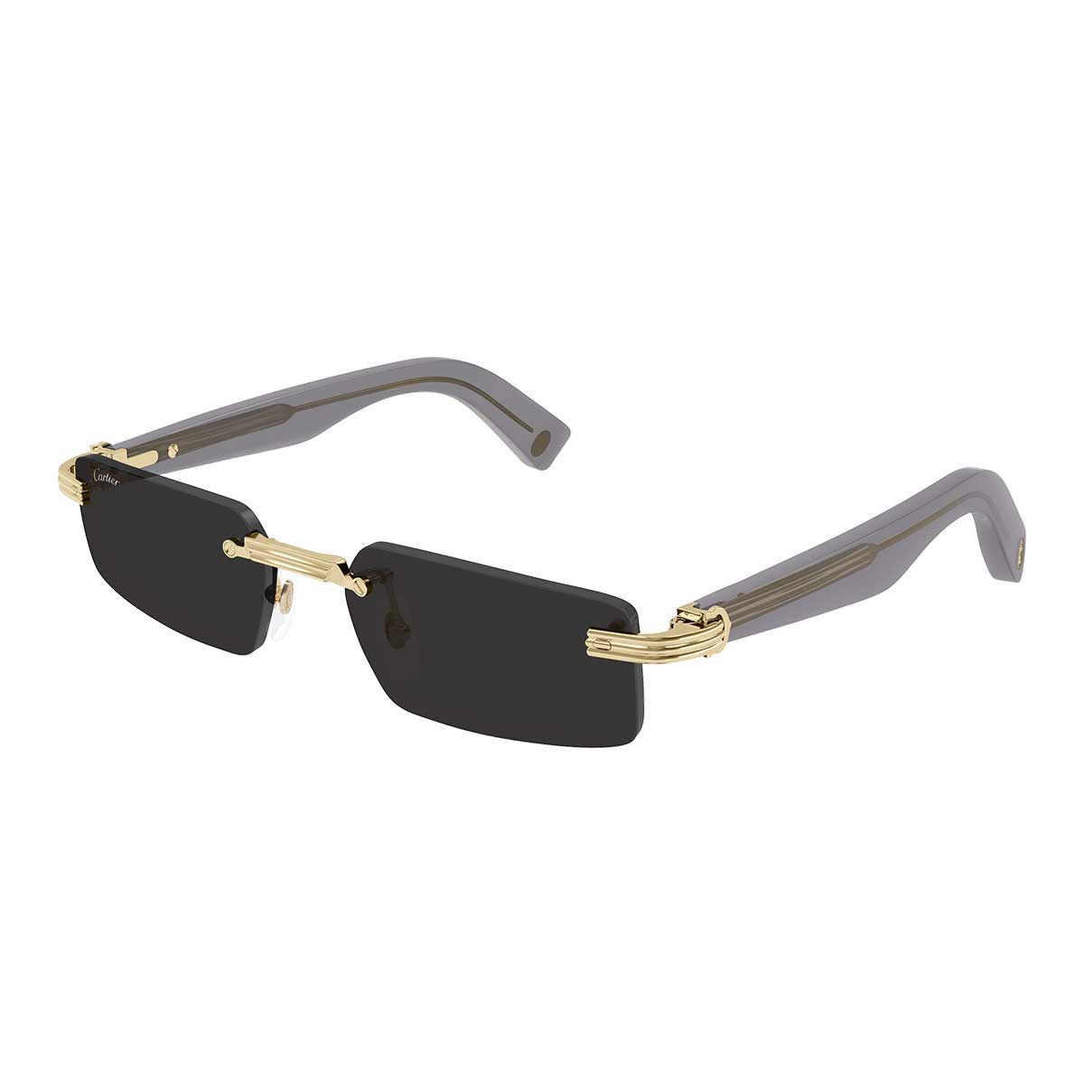 Cartier Occhiali da Sole CT0537S 001 OroGrigio/Grigio Uomo 2