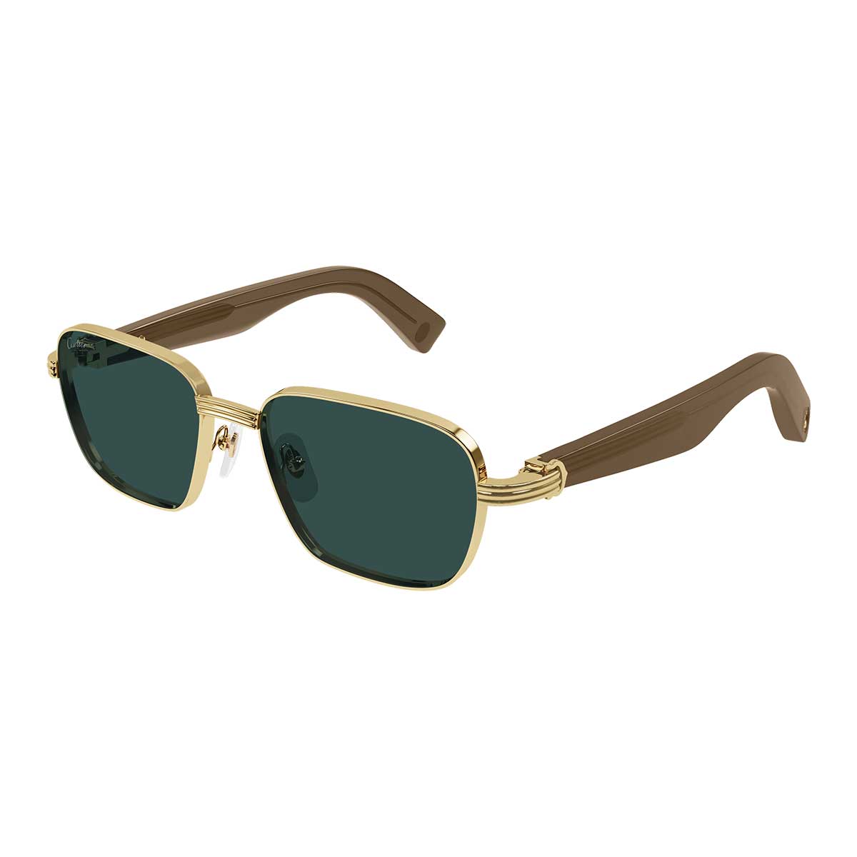 Cartier Occhiali da Sole CT0538S 002 OroMarrone/Verde Uomo 2