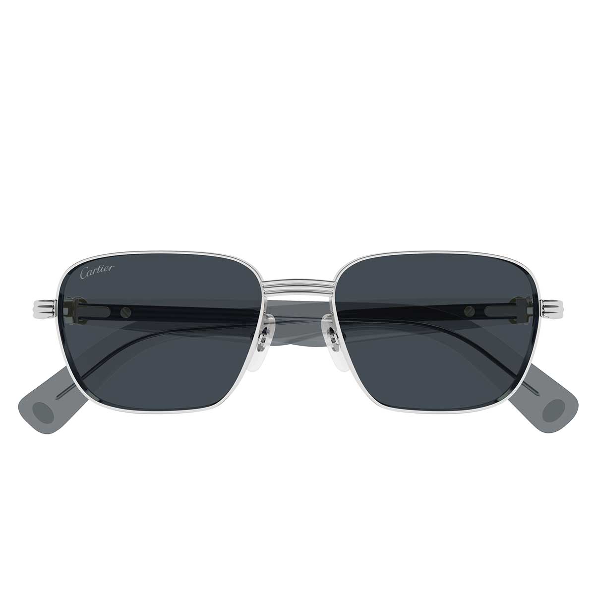 Cartier Occhiali da Sole CT0538S 003 ArgentoBlu/Grigio Uomo