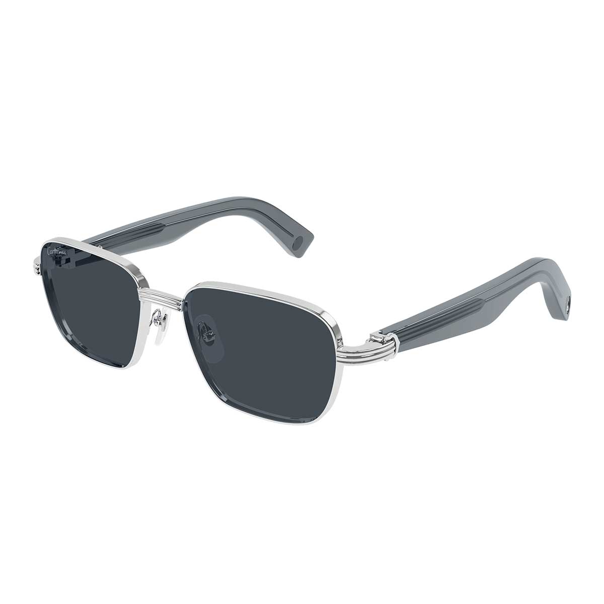 Cartier Occhiali da Sole CT0538S 008 ArgentoBlu/Grigio Uomo 2