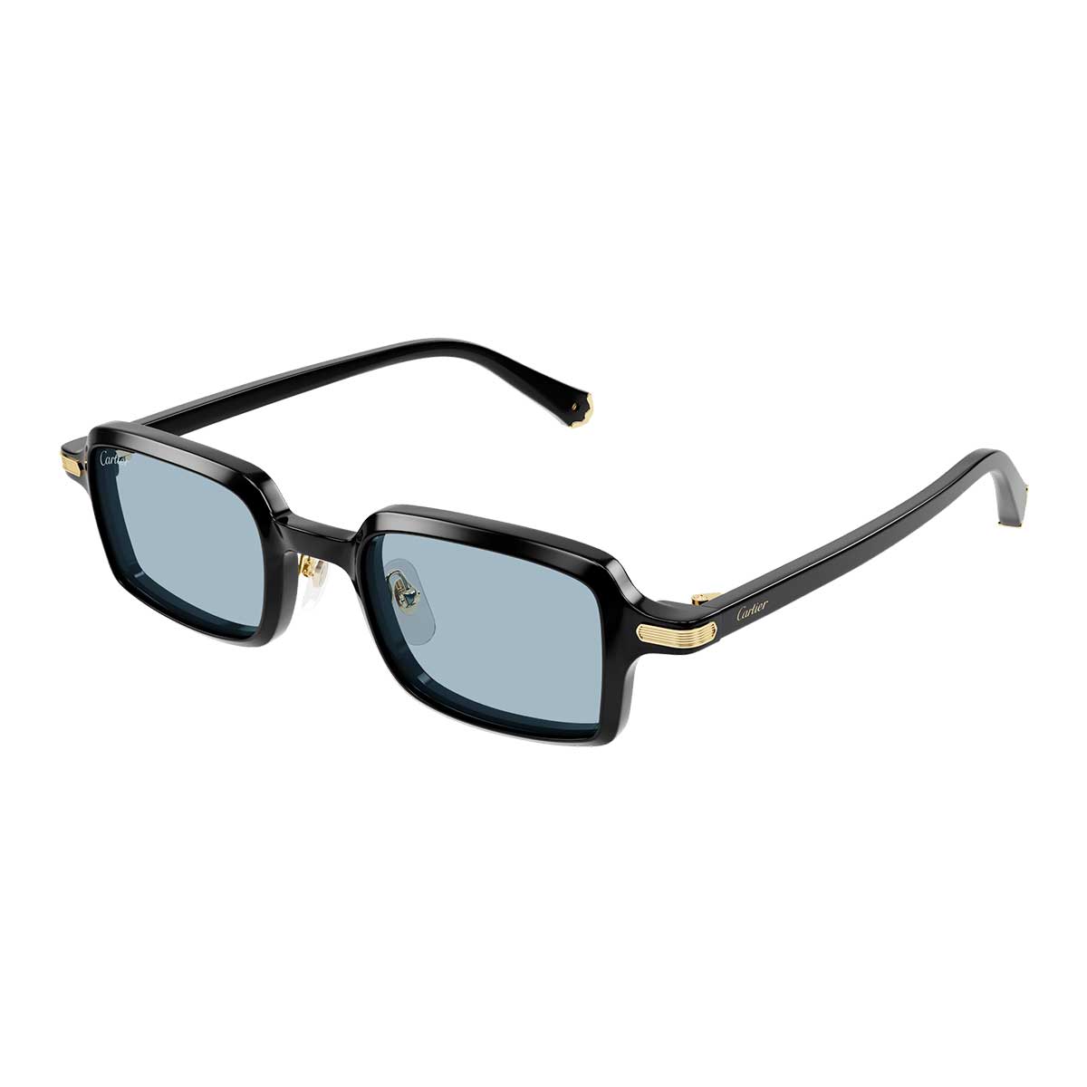 Cartier Occhiali da Sole CT0539S 006 Nero/Azzurro Unisex 2