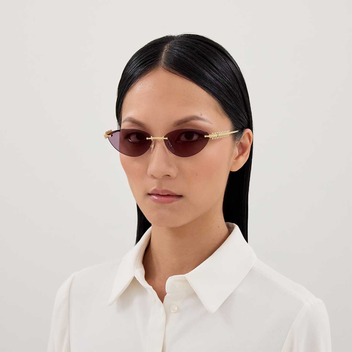 Cartier Occhiali da Sole CT0543S 004 Oro/Viola Donna 4