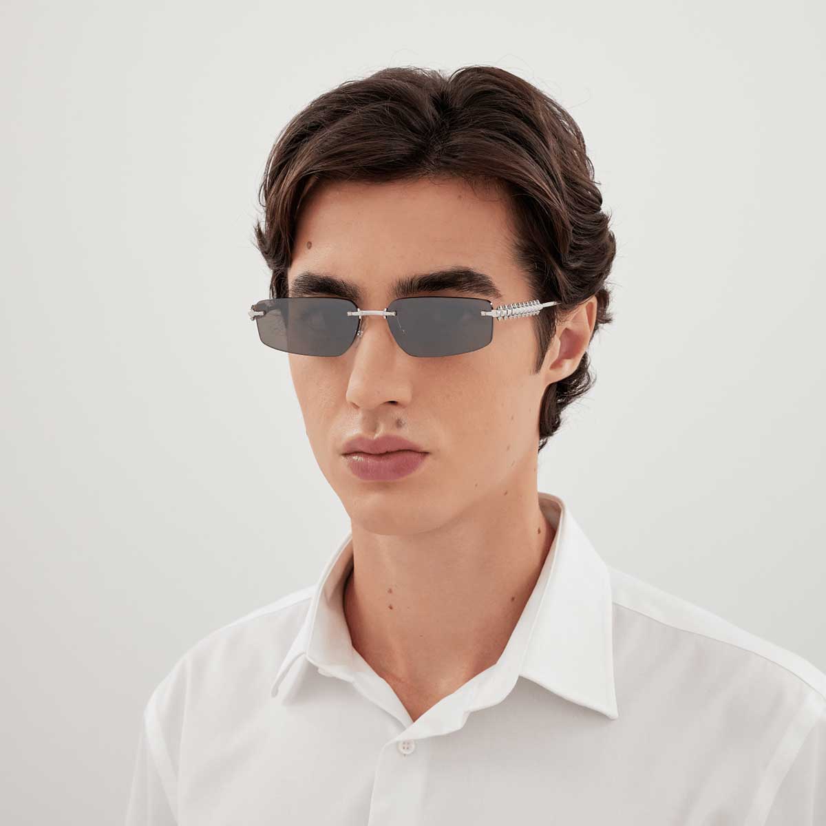 Cartier Occhiali da Sole CT0544S 003 Argento/Argento Unisex 4