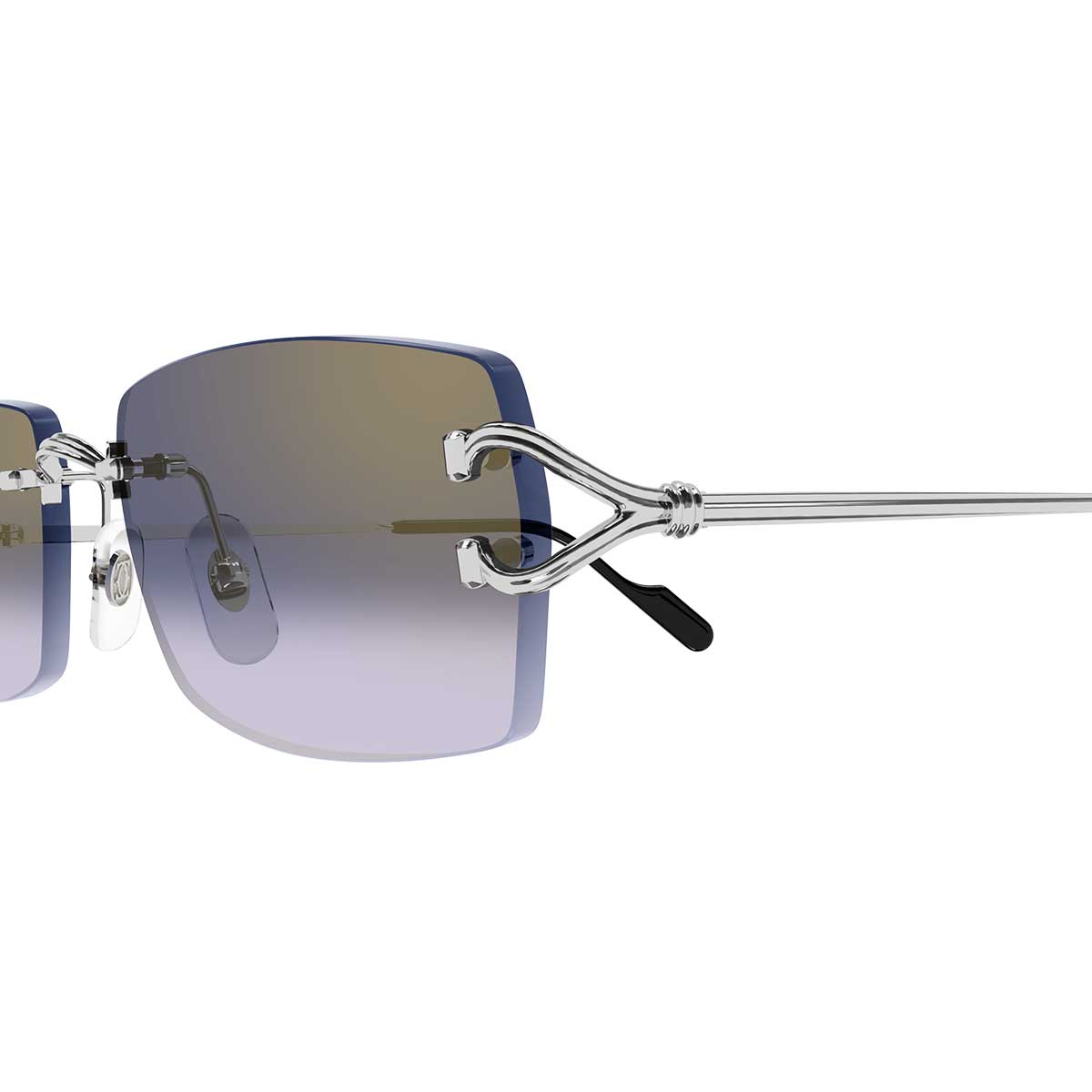Cartier Occhiali da Sole CT0550S 003 Argento/Blu Uomo