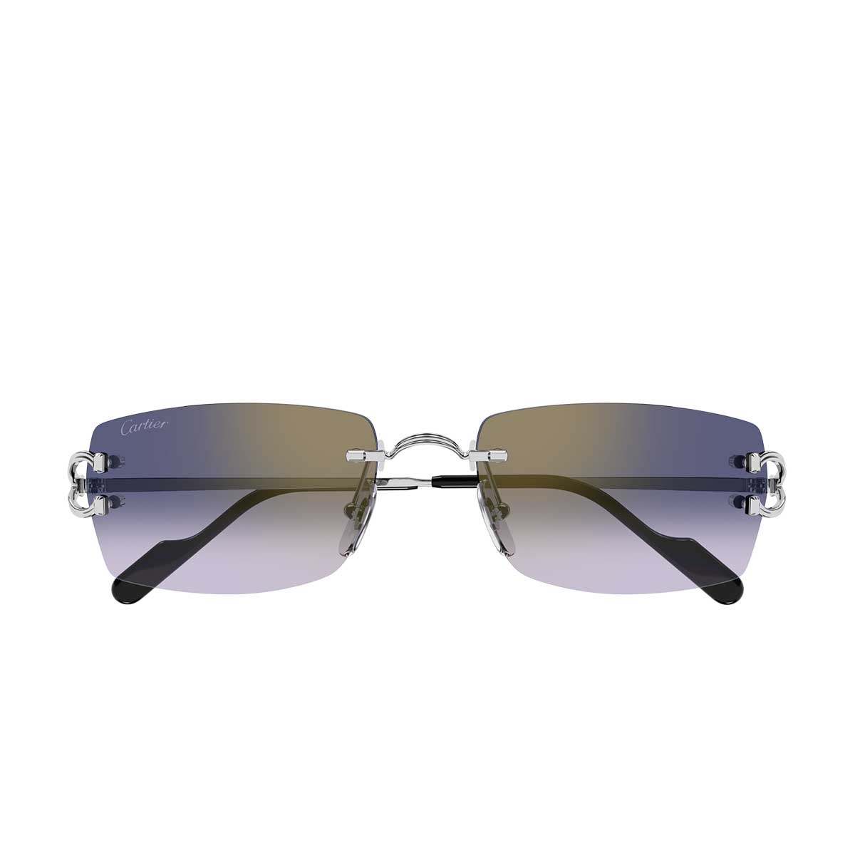 Cartier Occhiali da Sole CT0550S 003 Argento/Blu Uomo