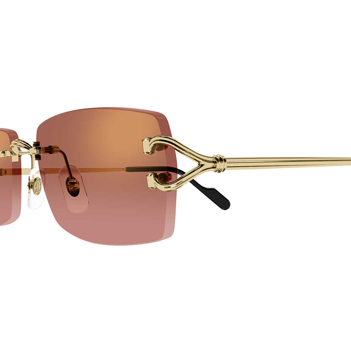 Cartier Occhiali da Sole CT0550S 005 Oro/Rosso Uomo
