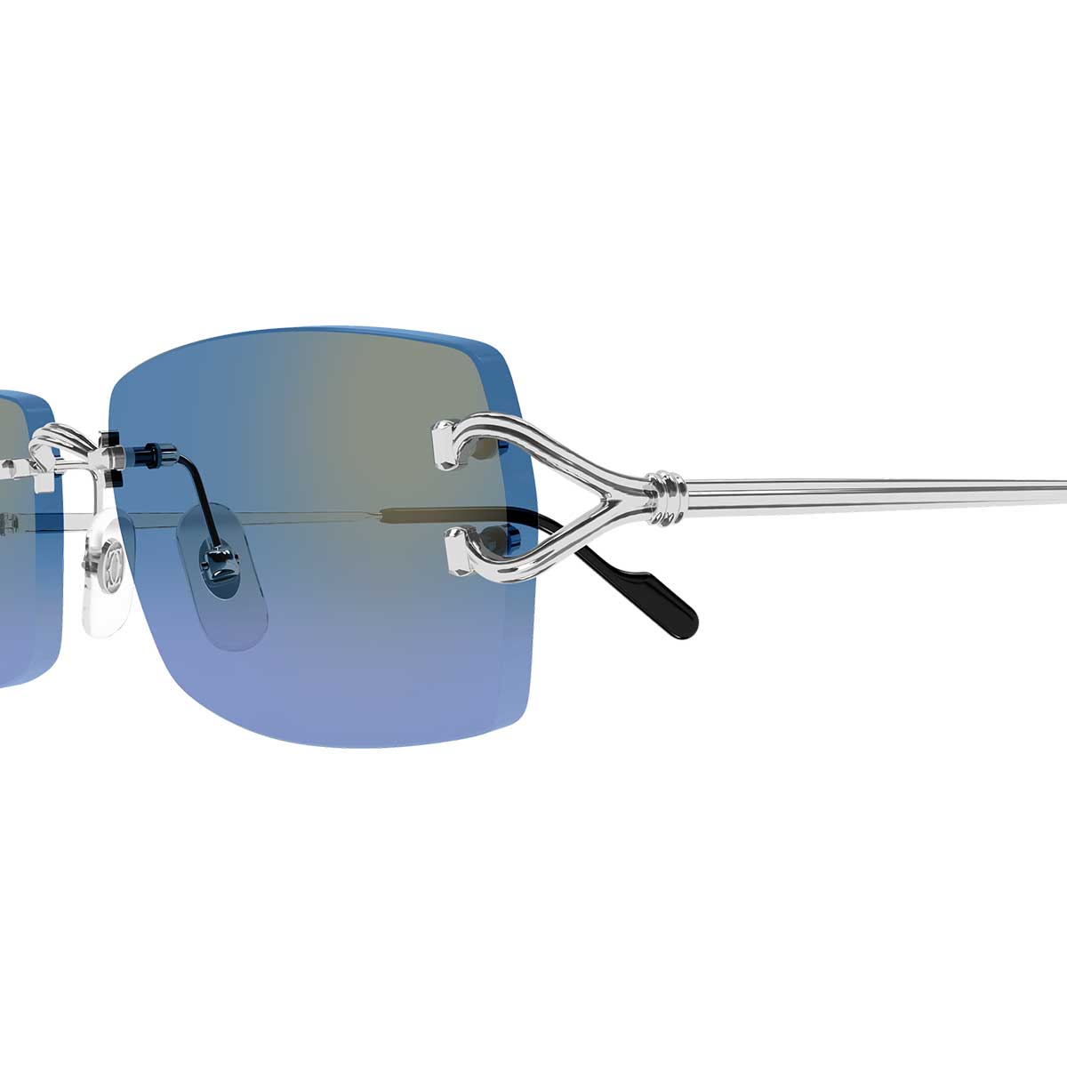 Cartier Occhiali da Sole CT0550S 007 Argento/Blu Uomo