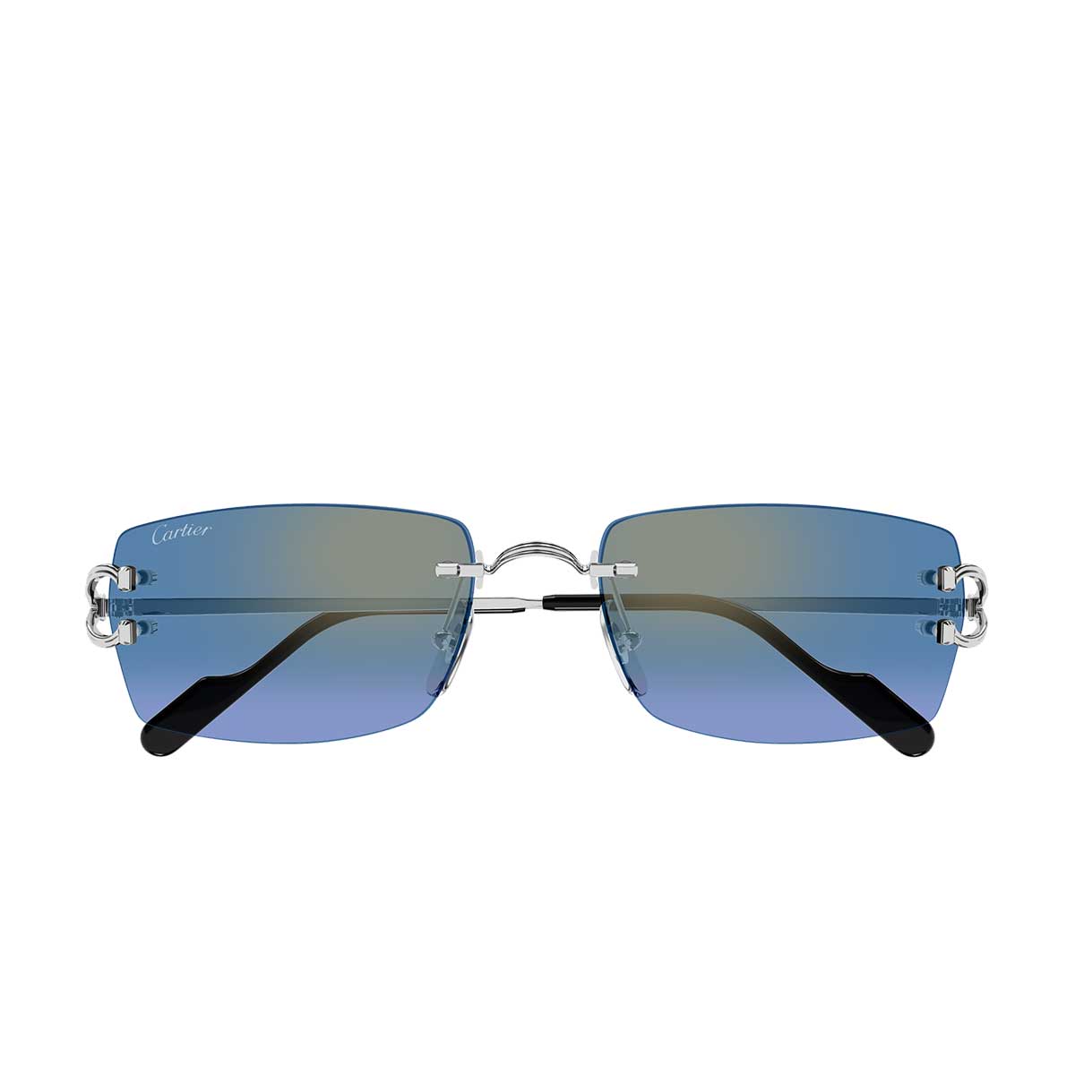 Cartier Occhiali da Sole CT0550S 007 Argento/Blu Uomo