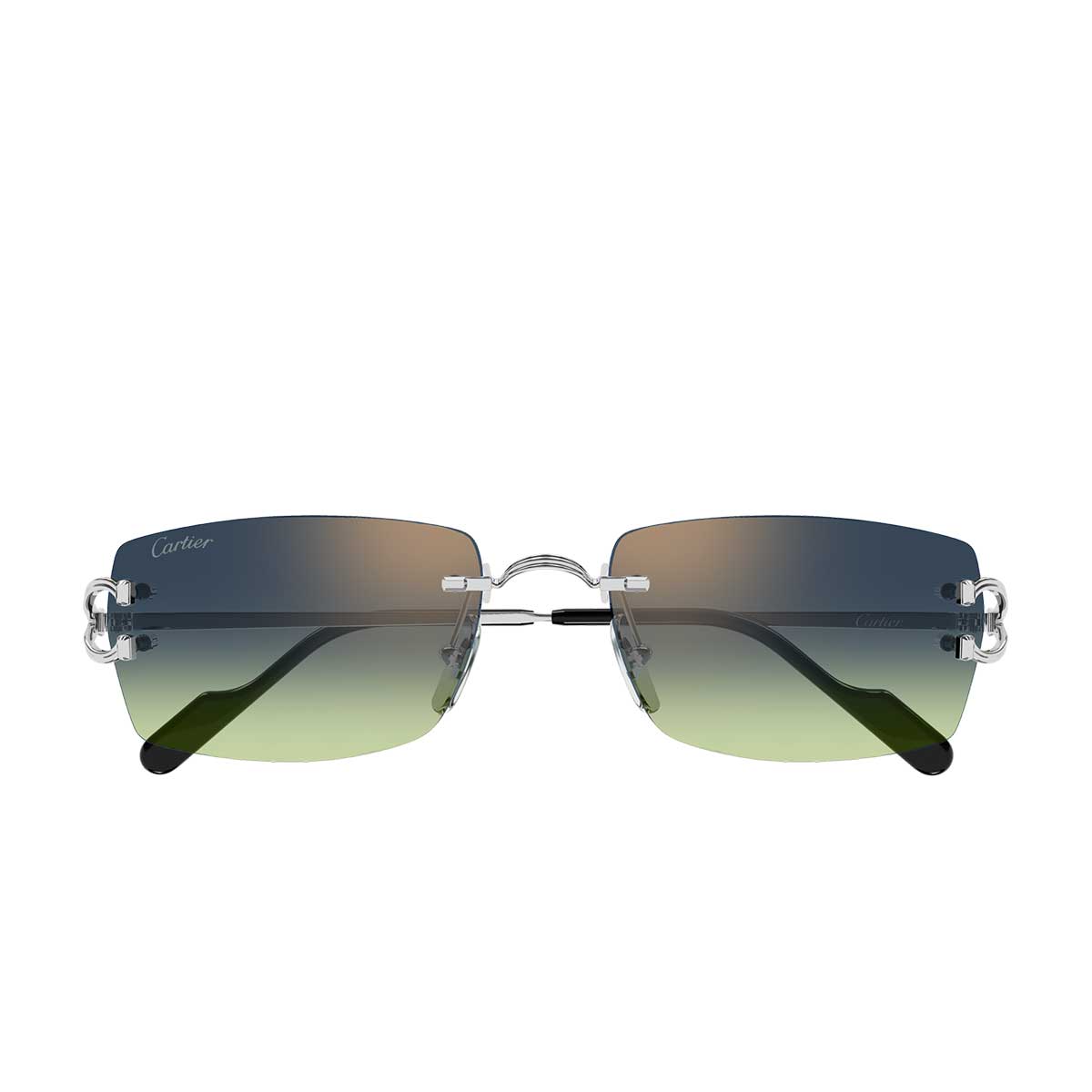 Cartier Occhiali da Sole CT0550S 008 Argento/Blu Uomo