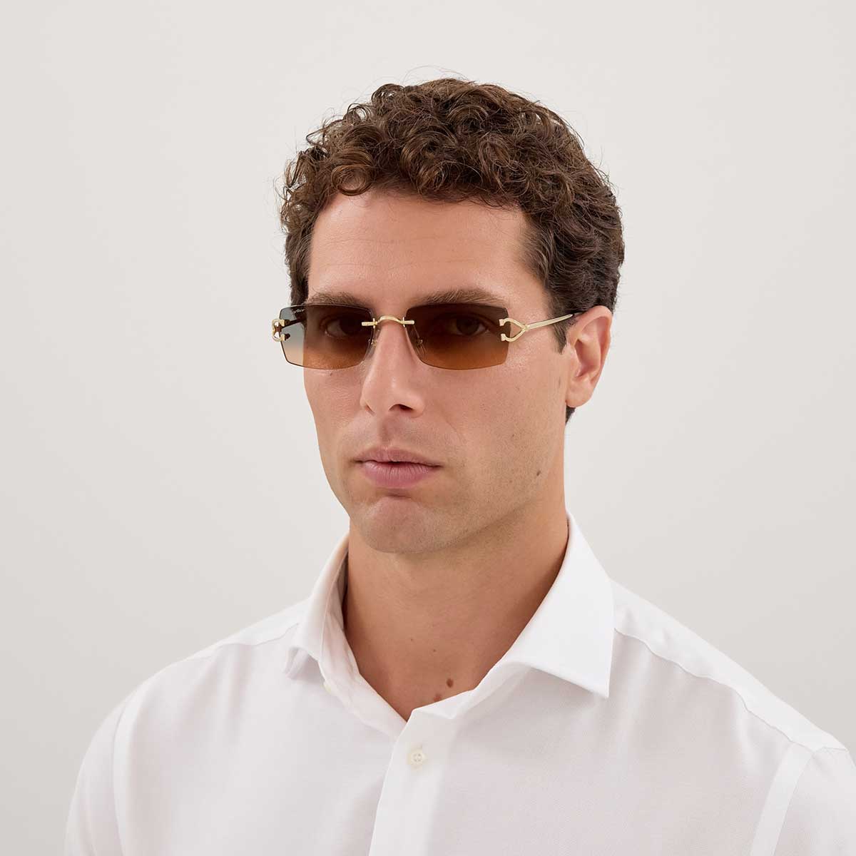 Cartier Occhiali da Sole CT0550S 009 Oro/Verde Uomo