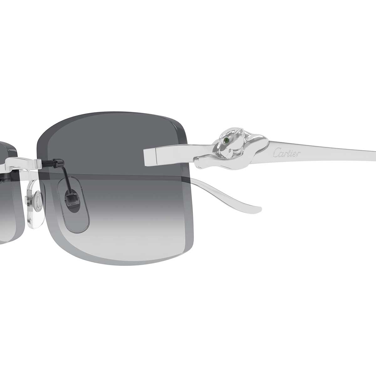 Cartier Occhiali da Sole CT0552S 002 Argento/Grigio Unisex 3