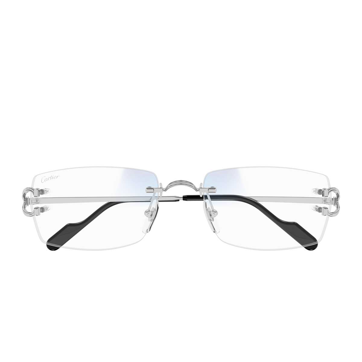 Cartier Occhiali da Sole CT0563S 001 Argento/Trasparente Uomo Fotocromatici