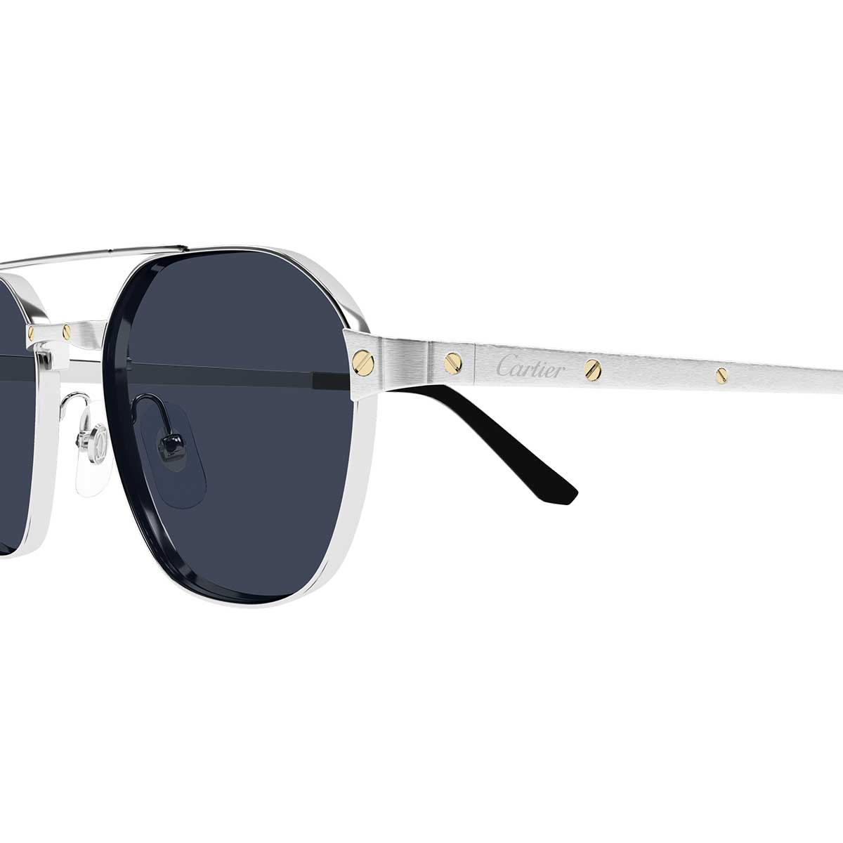 Cartier Occhiali da Sole CT0571S 002 Argento/Blu Uomo Polarizzati 3