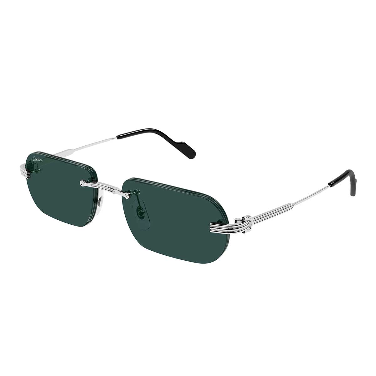 Cartier Occhiali da Sole CT0577S 002 Argento/Verde Uomo 2