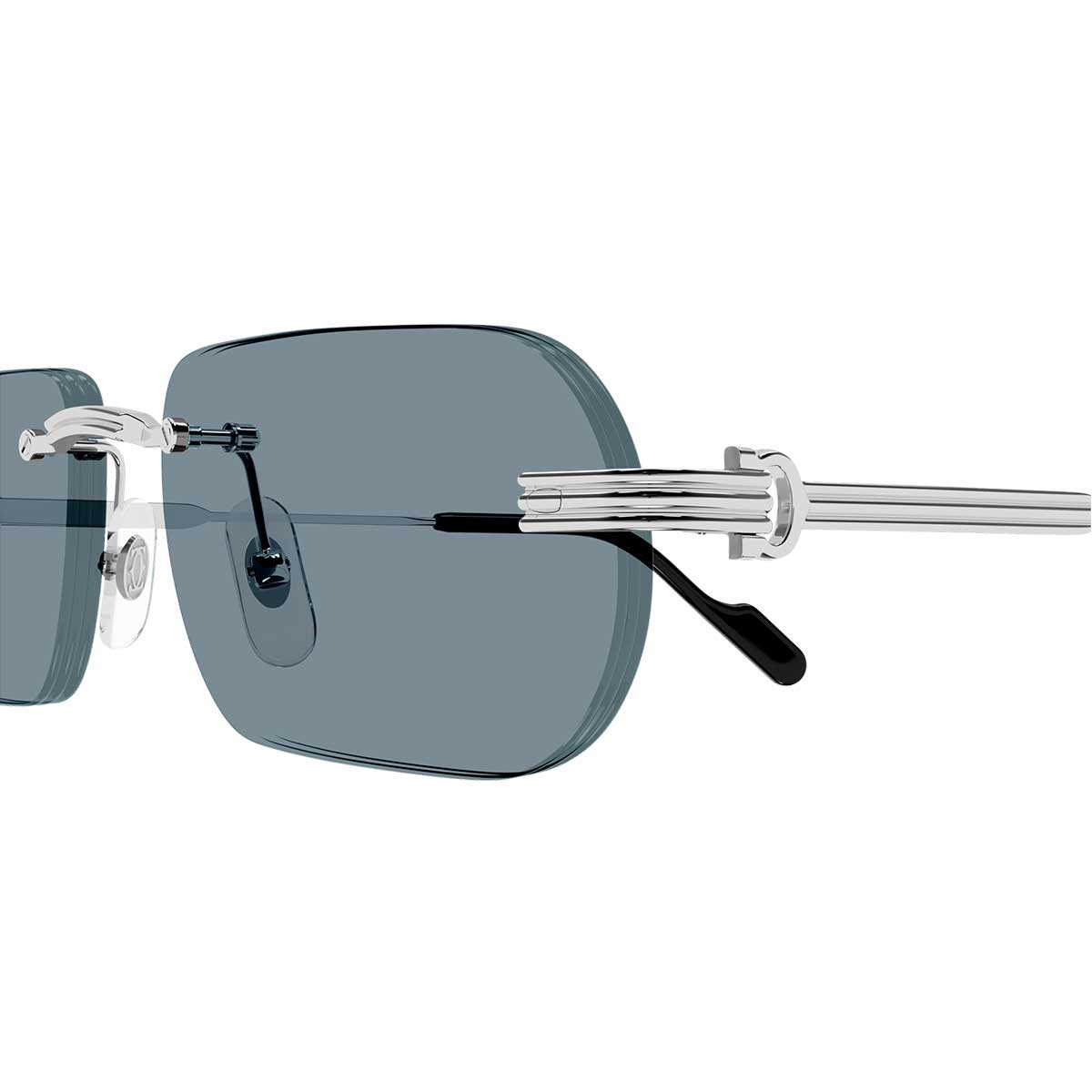 Cartier Occhiali da Sole CT0577S 006 Argento/Azzurro Uomo 3