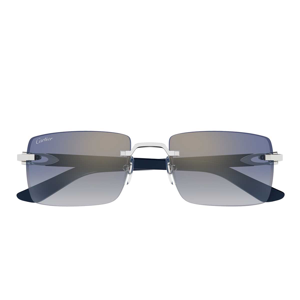 Cartier Occhiali da Sole CT0579S 008 ArgentoBlu/Blu Uomo