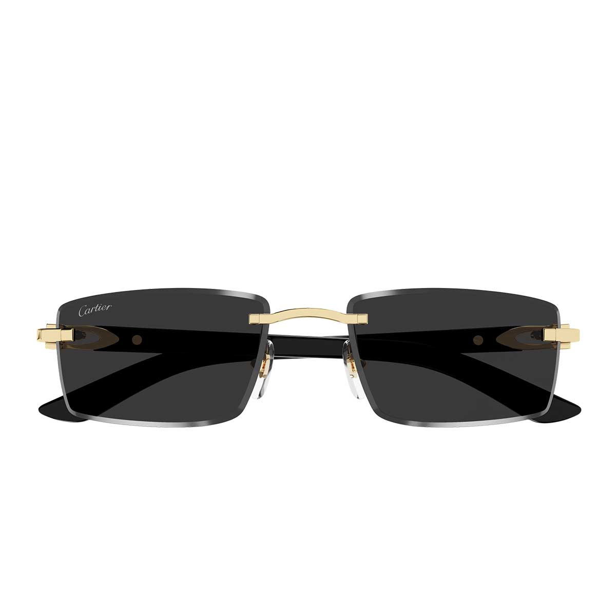 Cartier Occhiali da Sole CT0582S 001 OroNero/Grigio Uomo