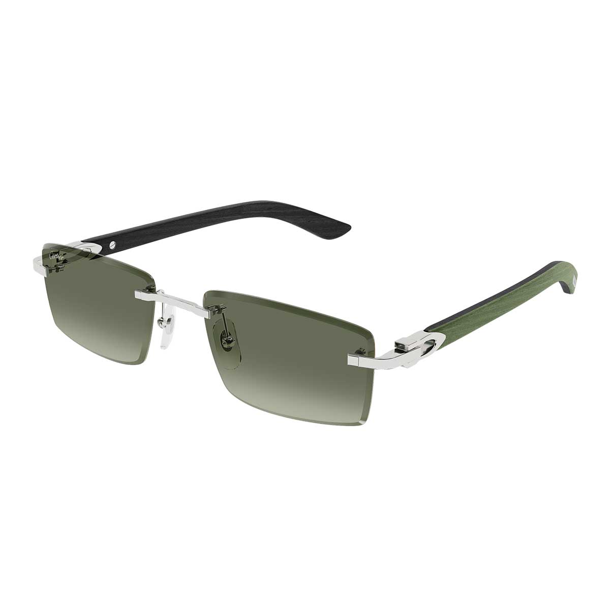 Cartier Occhiali da Sole CT0582S 005 ArgentoVerde/Verde Uomo 2