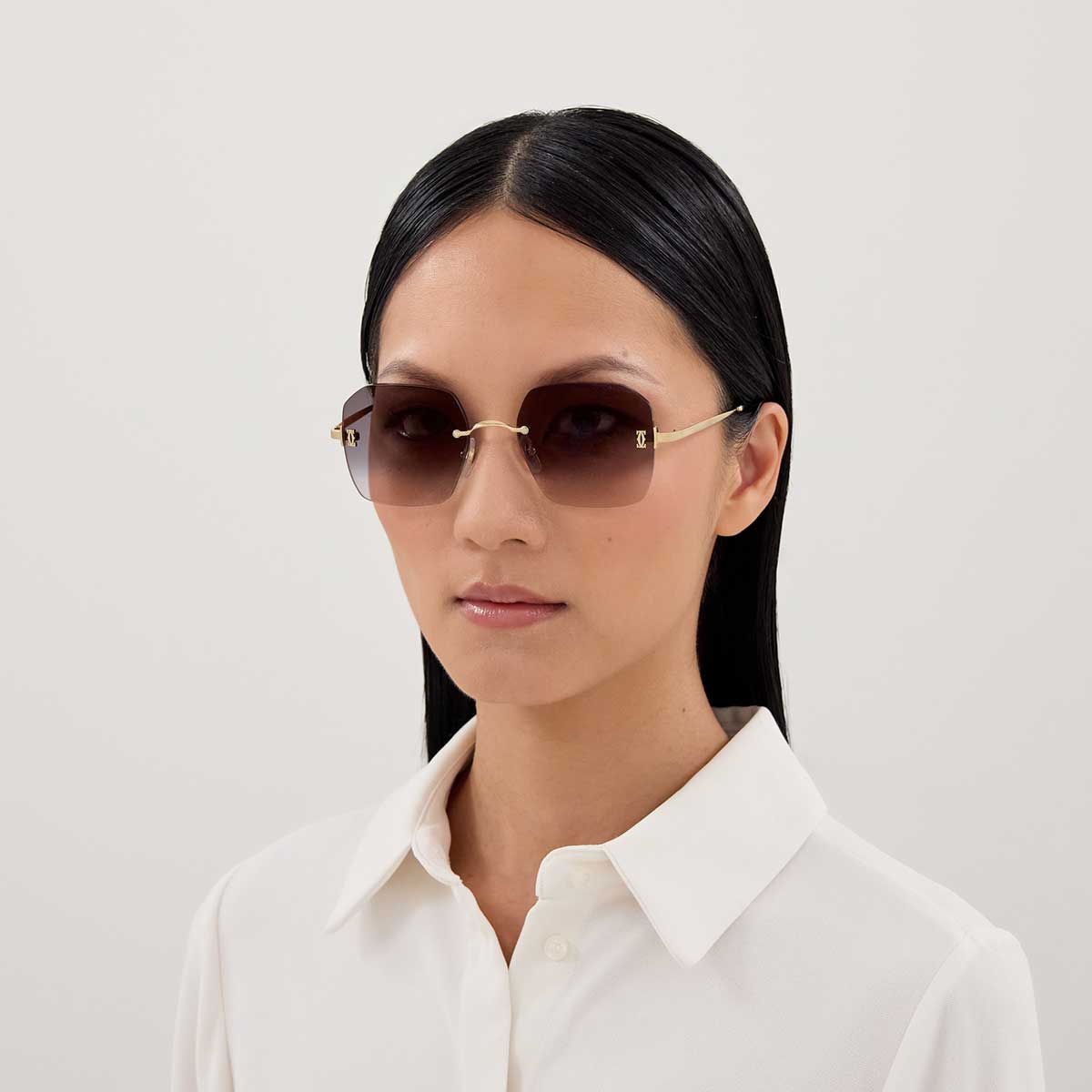 Cartier Occhiali da Sole CT0591S 001 Oro/Grigio Donna 4