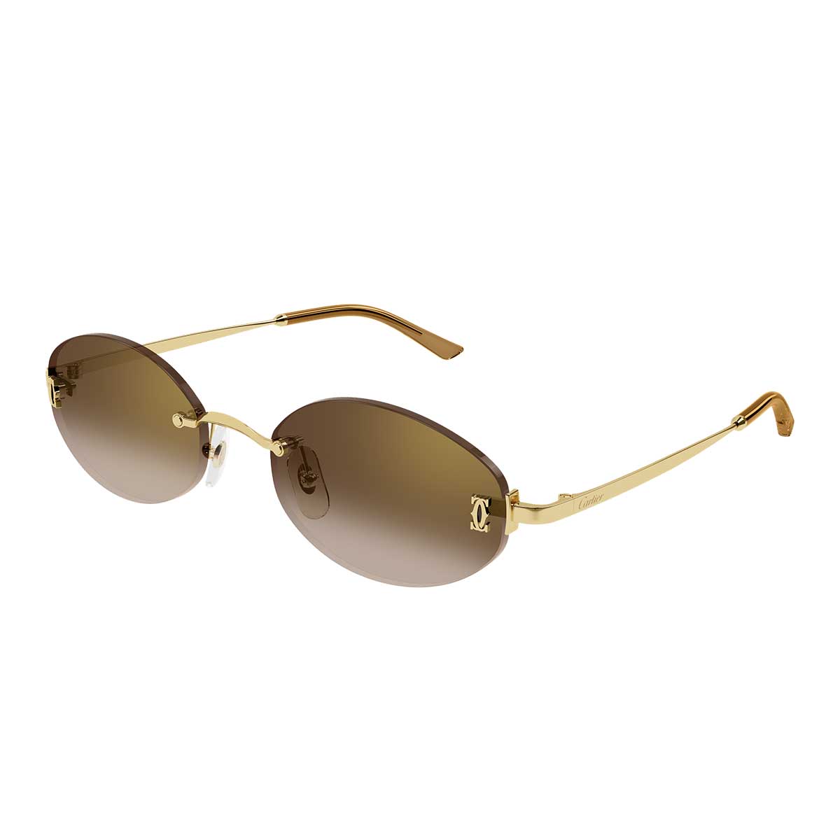 Cartier Occhiali da Sole CT0592S 002 Oro/Marrone Unisex 2