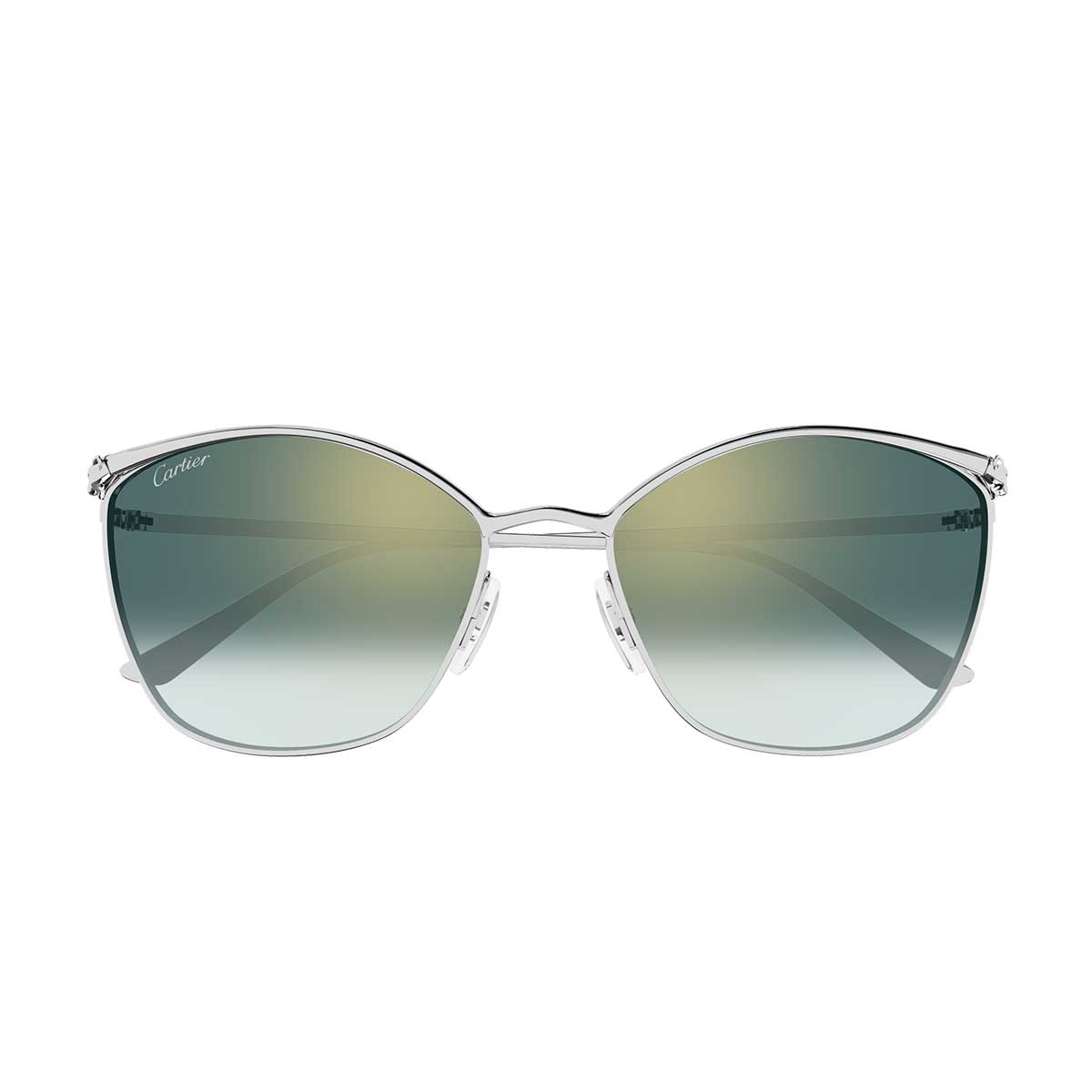 Cartier Occhiali da Sole CT0595S 003 Argento/Verde Donna