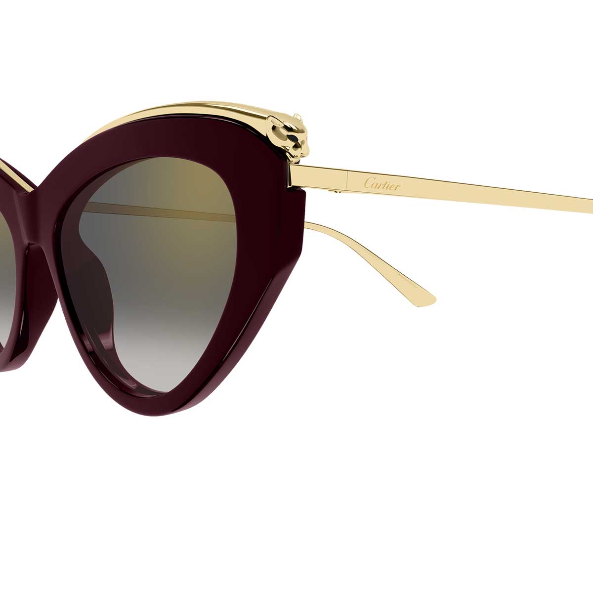 Cartier Occhiali da Sole CT0596S 004 BurgundyOro/Grigio Donna
