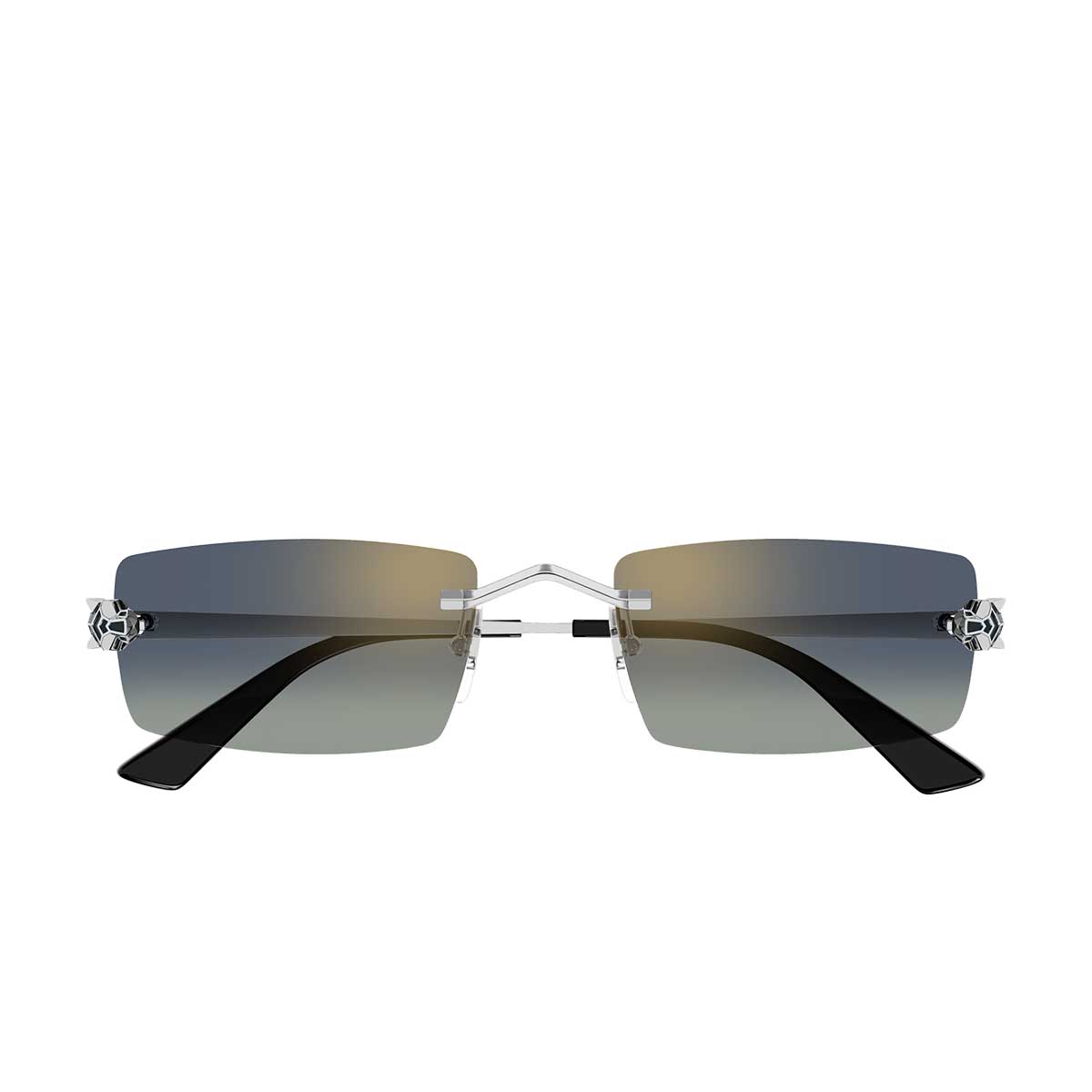 Cartier Occhiali da Sole CT0598S 003 Argento/Blu Unisex