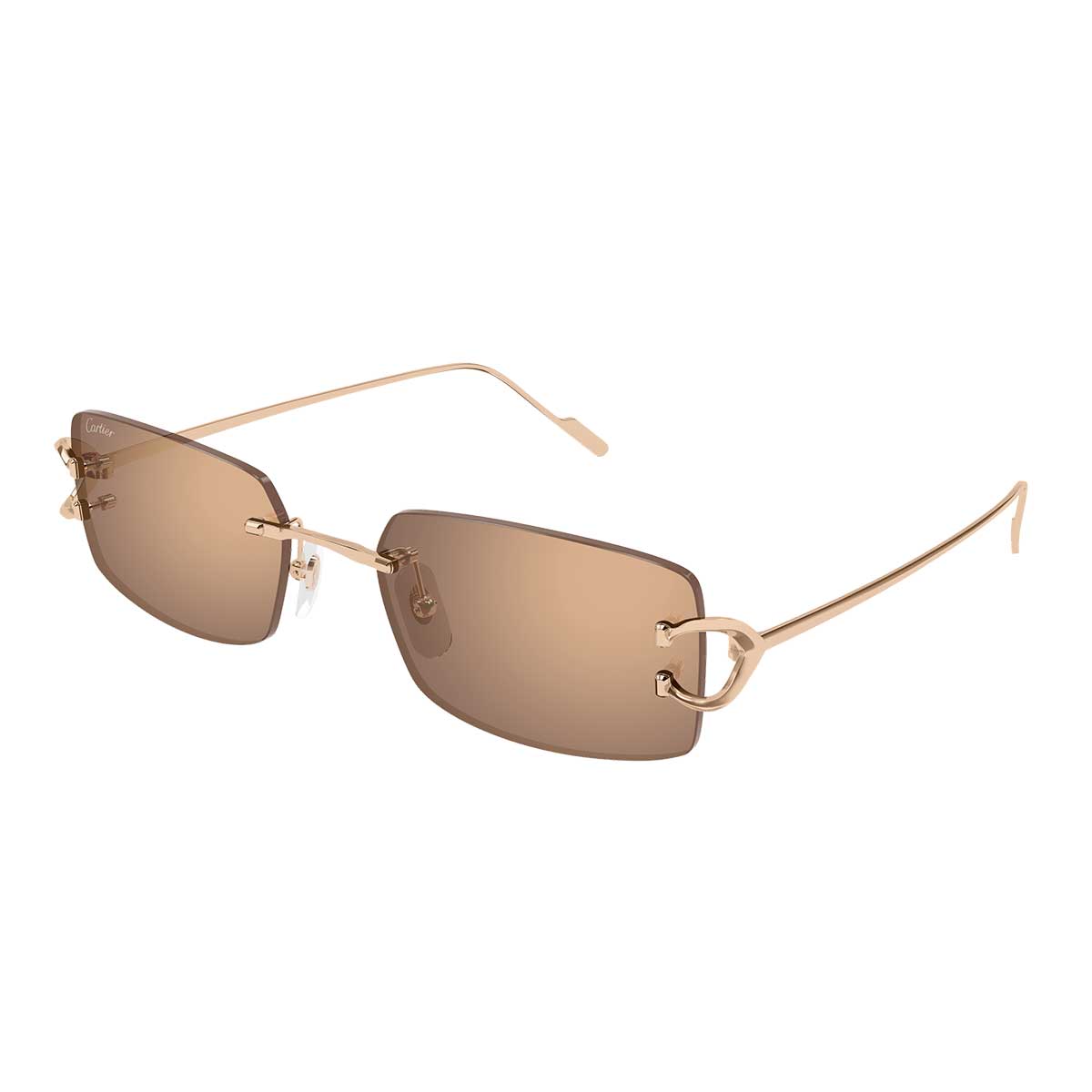 Cartier Occhiali da Sole CT0605S 003 Bronzo/Oro Uomo
