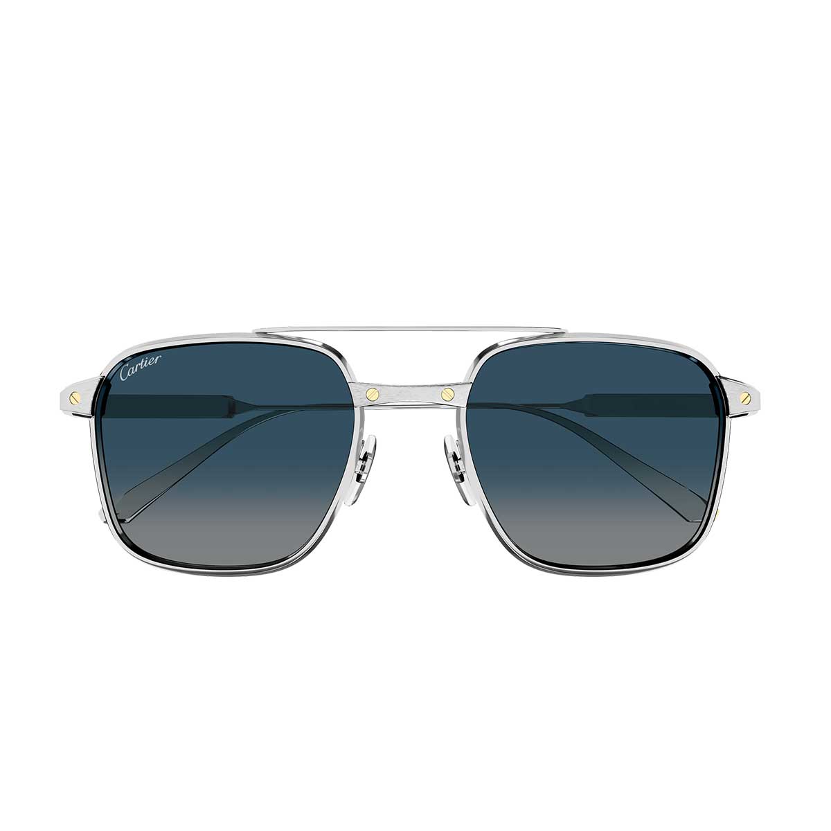 Cartier Occhiali da Sole CT0610S 004 Argento/Blu Uomo