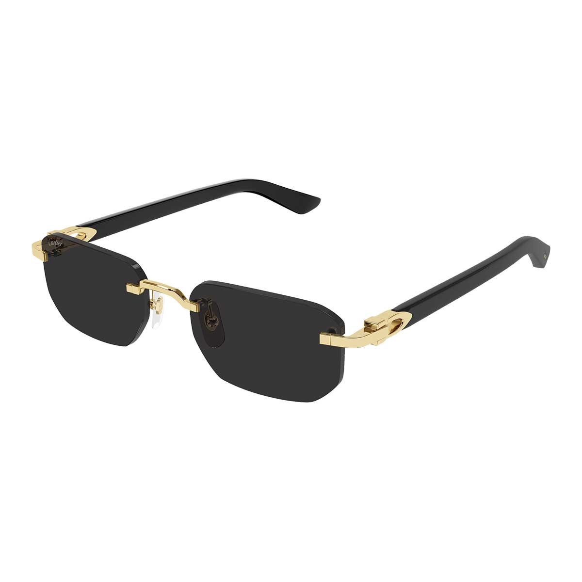 Cartier Occhiali da Sole CT0622S 001 OroNero/Grigio Uomo