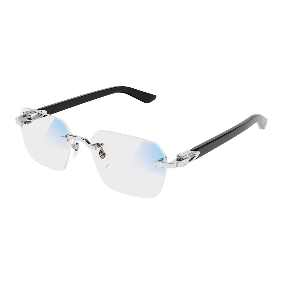 Cartier Occhiali da Sole CT0623S 001 ArgentoNero/Trasparente Uomo