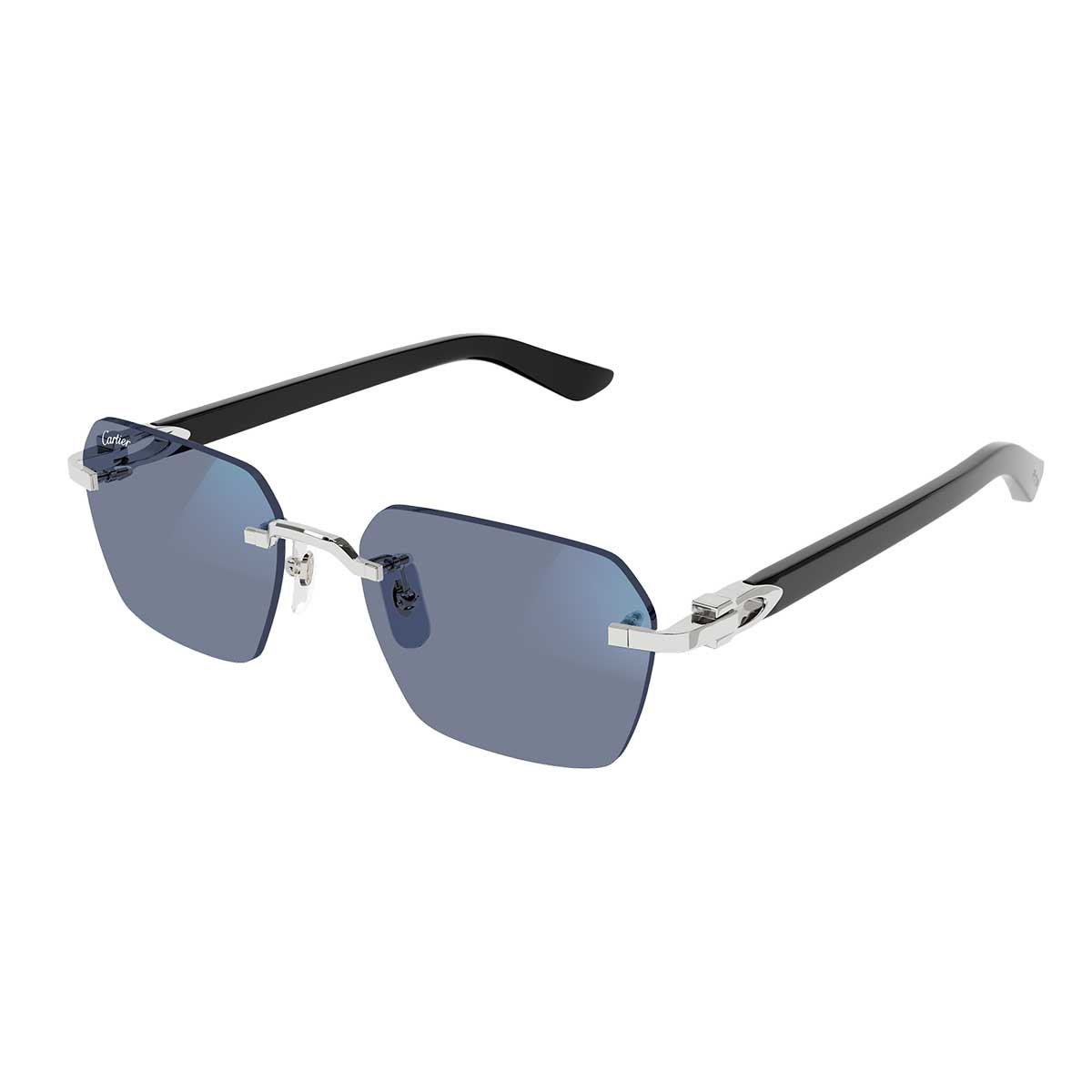 Cartier Occhiali da Sole CT0623S 001 ArgentoNero/Trasparente Uomo